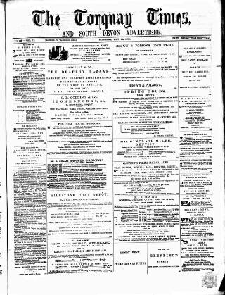 cover page of Torquay Times, and South Devon Advertiser published on May 28, 1870
