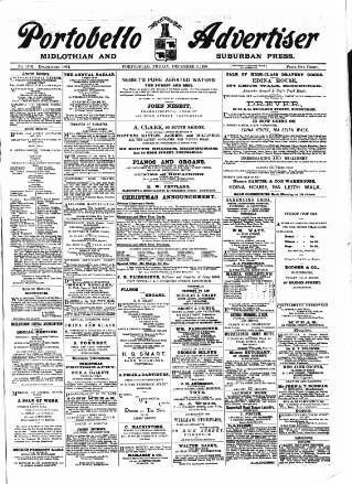cover page of Portobello Advertiser published on December 4, 1896