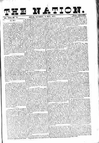 cover page of Dublin Weekly Nation published on May 12, 1877
