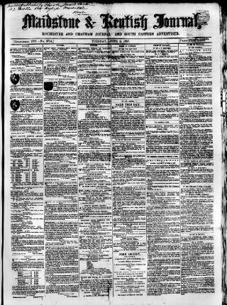 cover page of Maidstone Journal and Kentish Advertiser published on June 2, 1857