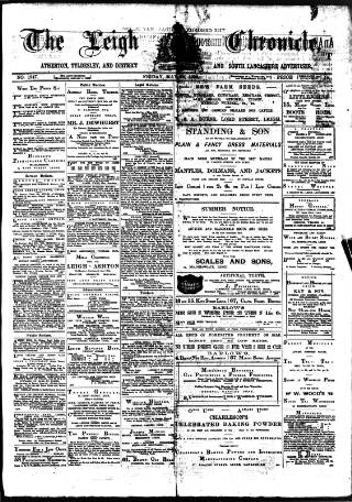 cover page of Leigh Chronicle and Weekly District Advertiser published on May 24, 1889