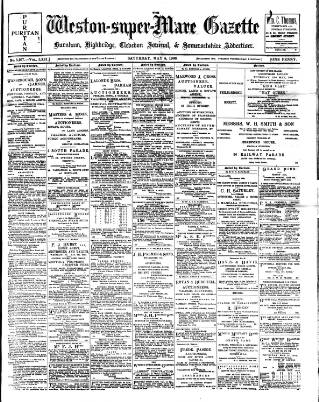 cover page of Weston-super-Mare Gazette, and General Advertiser published on May 5, 1906