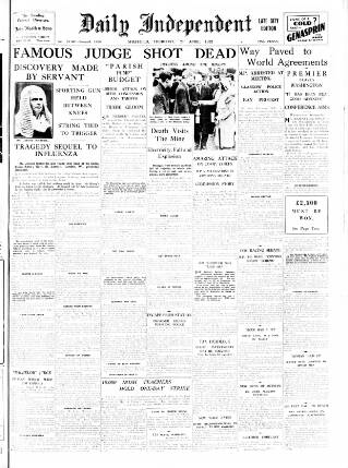 cover page of Sheffield Independent published on April 27, 1933