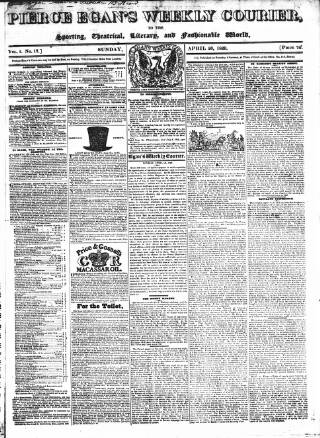 cover page of Pierce Egan's Weekly Courier published on April 26, 1829