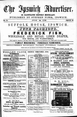 cover page of Ipswich Advertiser, or, Illustrated Monthly Miscellany published on June 1, 1856