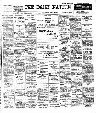 cover page of Dublin Daily Nation published on April 27, 1898