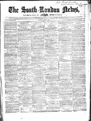 cover page of South-London News published on June 2, 1860