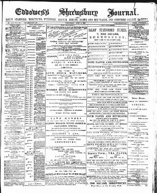 cover page of Eddowes's Shrewsbury Journal published on June 2, 1886