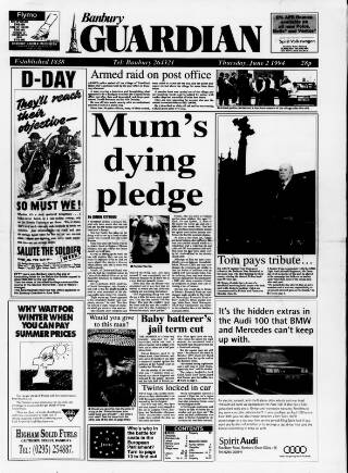 cover page of Banbury Guardian published on June 2, 1994