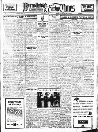 cover page of Barnoldswick & Earby Times published on April 27, 1945
