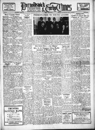 cover page of Barnoldswick & Earby Times published on April 25, 1952