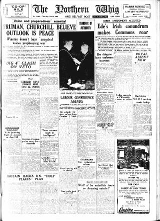 cover page of Northern Whig published on June 2, 1949