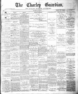 cover page of Chorley Guardian published on May 23, 1874