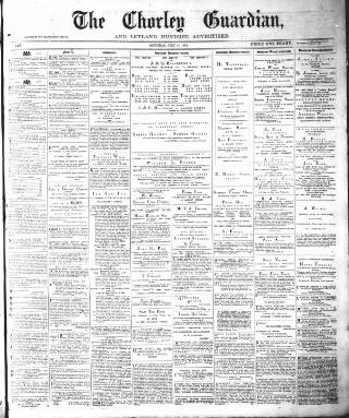 cover page of Chorley Guardian published on July 25, 1874