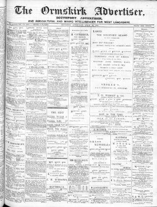 cover page of Ormskirk Advertiser published on April 25, 1907