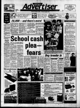cover page of Ormskirk Advertiser published on December 3, 1987