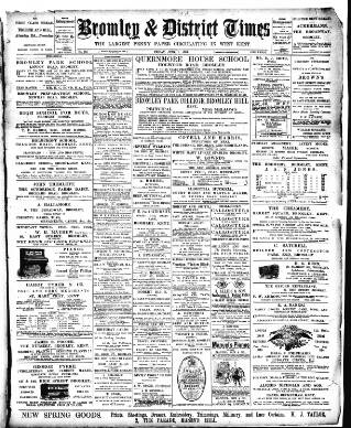 cover page of Bromley & District Times published on June 1, 1894