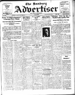 cover page of Banbury Advertiser published on June 2, 1938