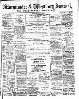 cover page of Warminster & Westbury journal, and Wilts County Advertiser published on May 28, 1887