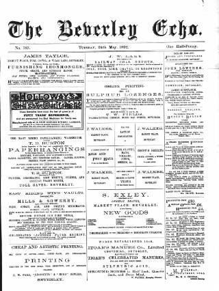cover page of Beverley Echo published on May 24, 1892