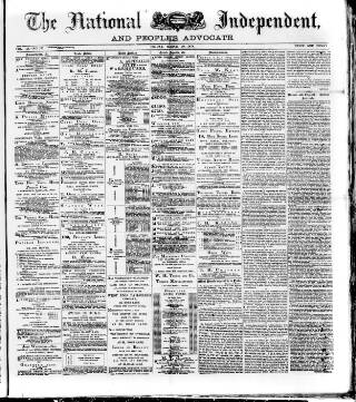 cover page of National Independent and People's Advocate published on March 29, 1878