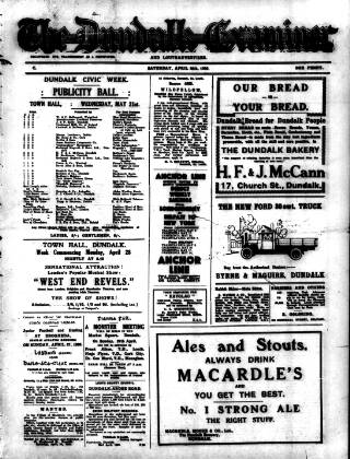 cover page of Dundalk Examiner and Louth Advertiser published on April 26, 1930