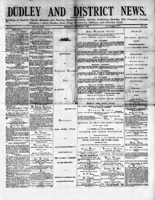 cover page of Dudley and District News published on December 4, 1880