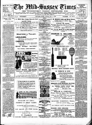 cover page of Mid Sussex Times published on May 19, 1908