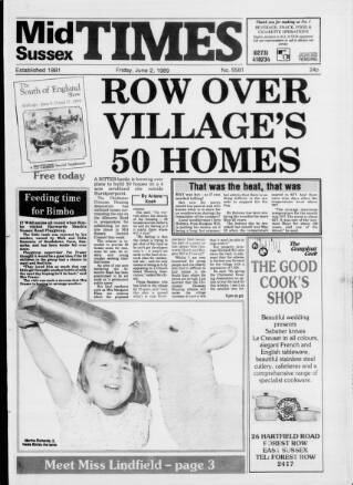 cover page of Mid Sussex Times published on June 2, 1989