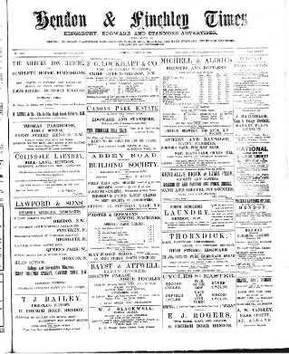 cover page of Hendon & Finchley Times published on March 29, 1907