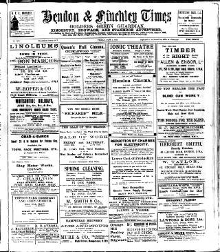 cover page of Hendon & Finchley Times published on June 2, 1922