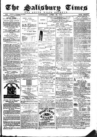 cover page of The Salisbury Times published on April 23, 1881