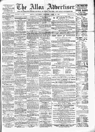 cover page of Alloa Advertiser published on April 27, 1872