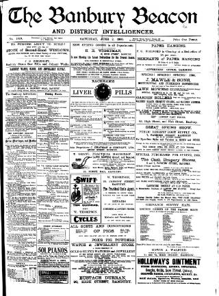 cover page of Banbury Beacon published on June 2, 1900