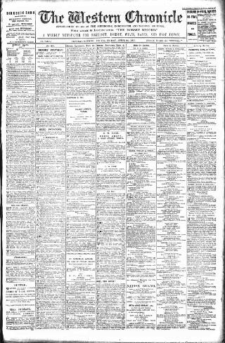 cover page of Western Chronicle published on April 26, 1907
