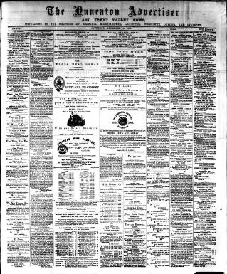cover page of Nuneaton Advertiser published on December 4, 1880