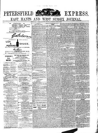 cover page of Petersfield Express published on April 29, 1879