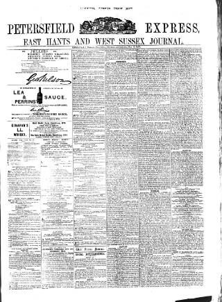 cover page of Petersfield Express published on May 13, 1879