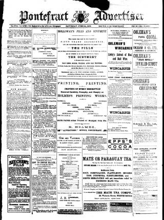 cover page of Pontefract Advertiser published on June 12, 1897