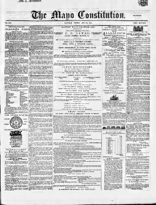 cover page of Mayo Constitution published on April 25, 1865