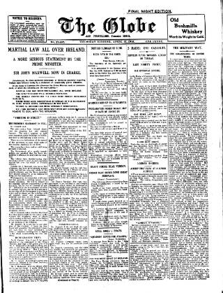 cover page of Globe published on April 27, 1916