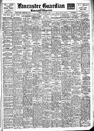 cover page of Lancaster Guardian published on April 25, 1947