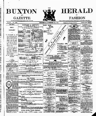 cover page of Buxton Herald published on November 28, 1888