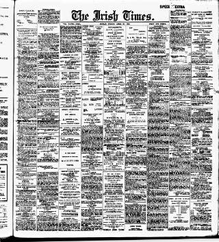 cover page of Irish Times published on April 27, 1906
