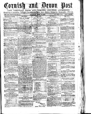 cover page of Cornish & Devon Post published on April 26, 1879