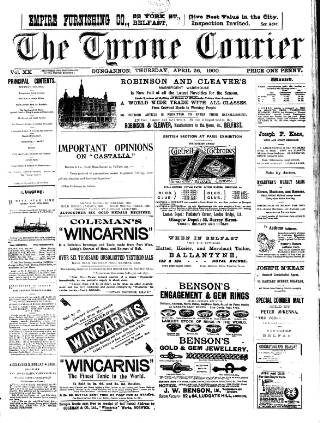 cover page of Tyrone Courier published on April 26, 1900