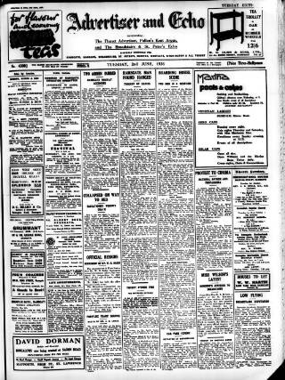 cover page of Thanet Advertiser published on June 2, 1936