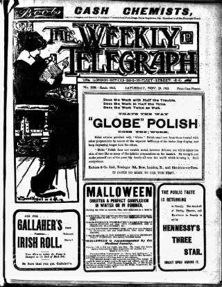 cover page of Sheffield Weekly Telegraph published on November 29, 1902