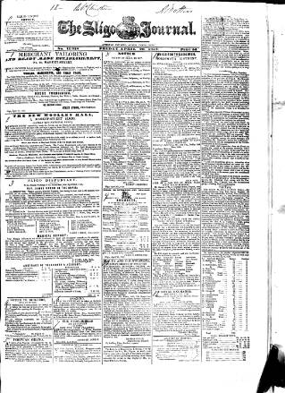 cover page of Sligo Journal published on April 26, 1850