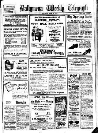 cover page of Ballymena Weekly Telegraph published on April 25, 1931